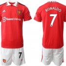 Men's Manchester United #7 Ranoldo 2223 Red Home Soccer Jersey Suit