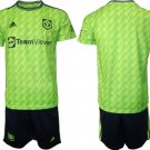 Men's Manchester United Blank 2223 Green Away Soccer Jersey Suit