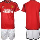 Men's Manchester United Custom 202324 Red Home Soccer Jersey Suit