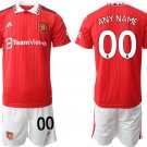Men's Manchester United Custom Name And Number 2223 Red Home Soccer Jersey Suit
