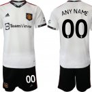 Men's Manchester United Custom Name And Number White Away Soccer Jersey Suit