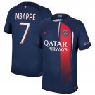 Men's Paris Saint-Germain #7 Mbappé Navy Soccer Jersey