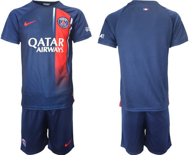 Men's Paris Saint-Germain Custom 202324 Navy Home Soccer Jersey Suit