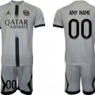 Men's Paris Saint-Germain Custom Name And Number 2023 Gray Soccer Jersey Suit