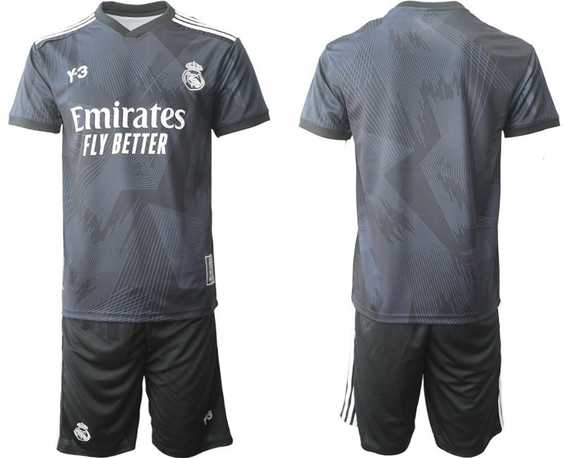 Men's Real Madrid Blank 2223 Black Soccer Jersey Suit