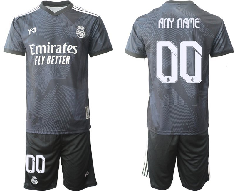 Men's Real Madrid Custom 2223 Black Soccer Jersey Suit