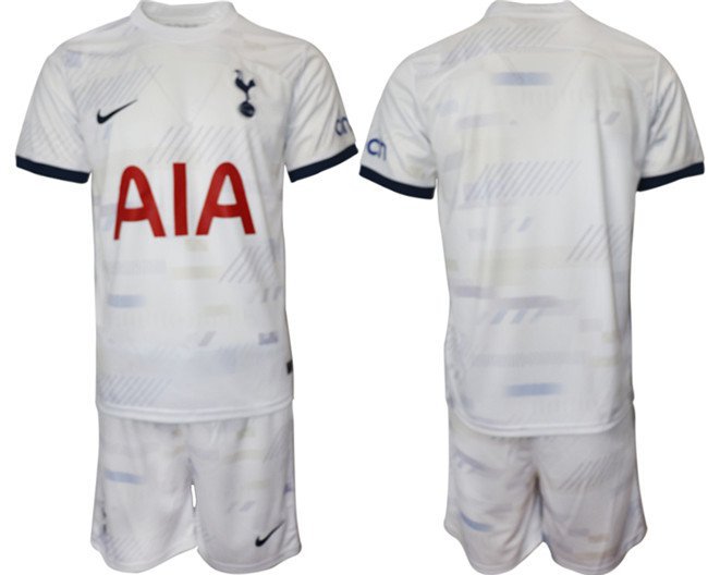 Men's Tottenham Hotspur Custom 202324 White Home Soccer Jersey Suit