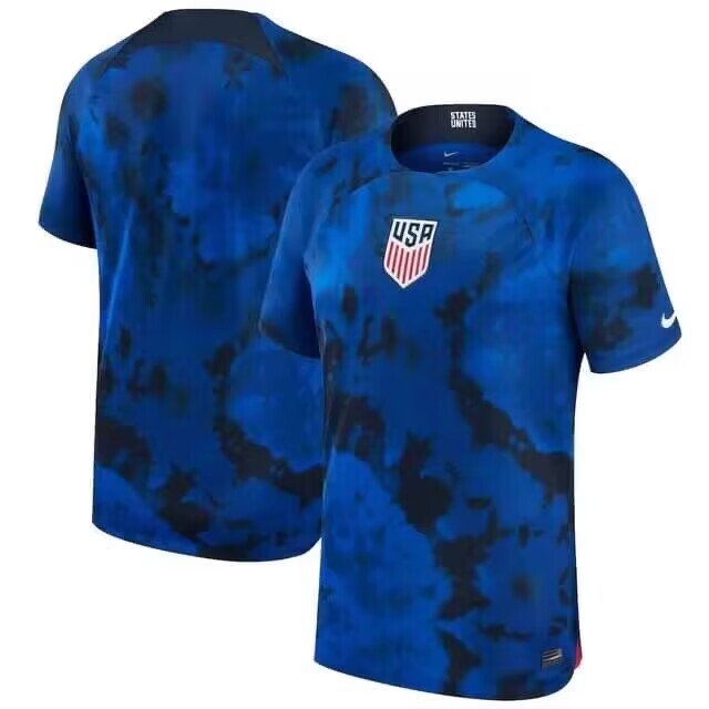 Men's United States Blank Bright BlueWhite 202223 Away Soccer Jersey