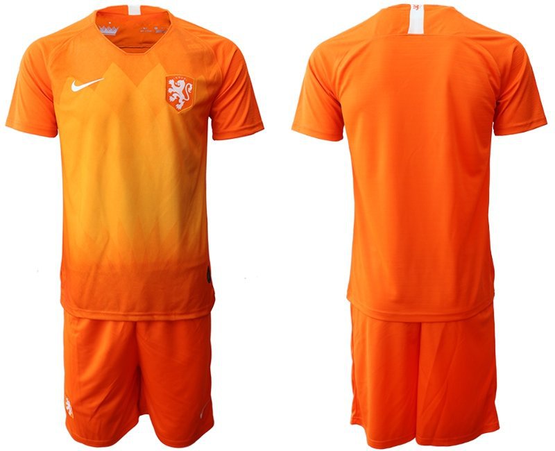 Netherlands Dutch Orange Home Team Jersey Shorts Soccer Sets