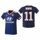 Olympique Lyonnais #11 Memphis Depay Away Blue Jersey