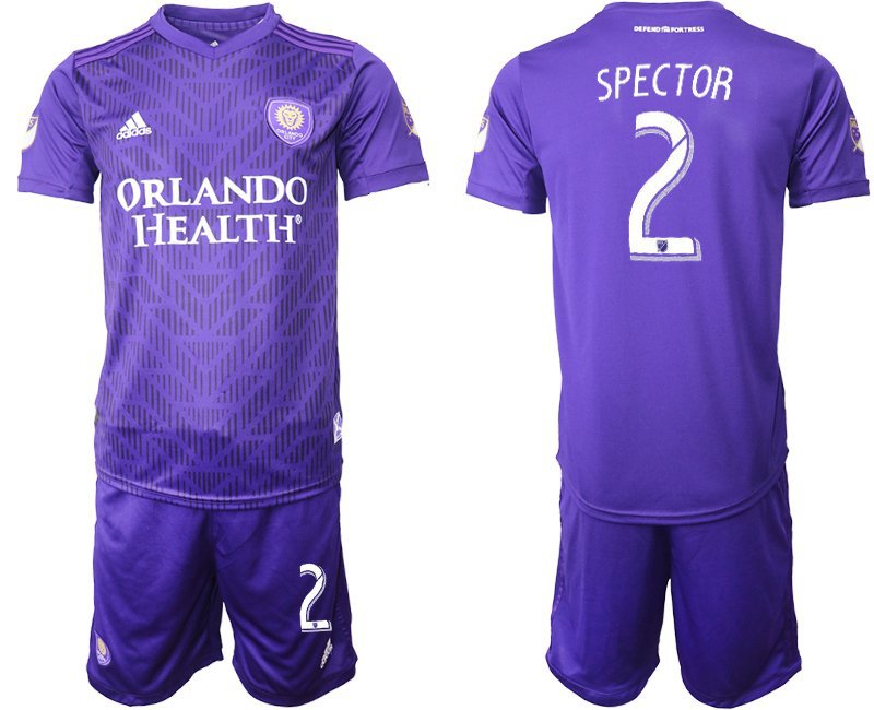 Orlando City SC Home Jonathan Spector Jersey Shorts Soccer Sets