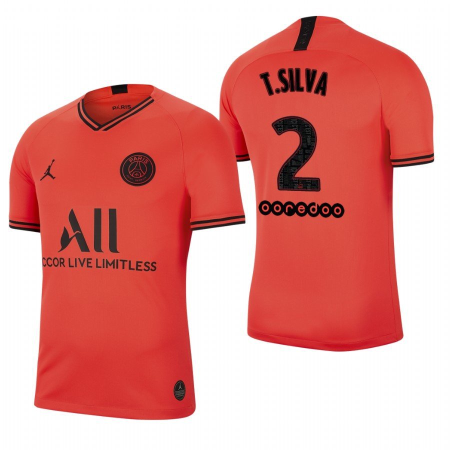 Paris Saint Germain #2 Thiago Silva Away Red Jersey