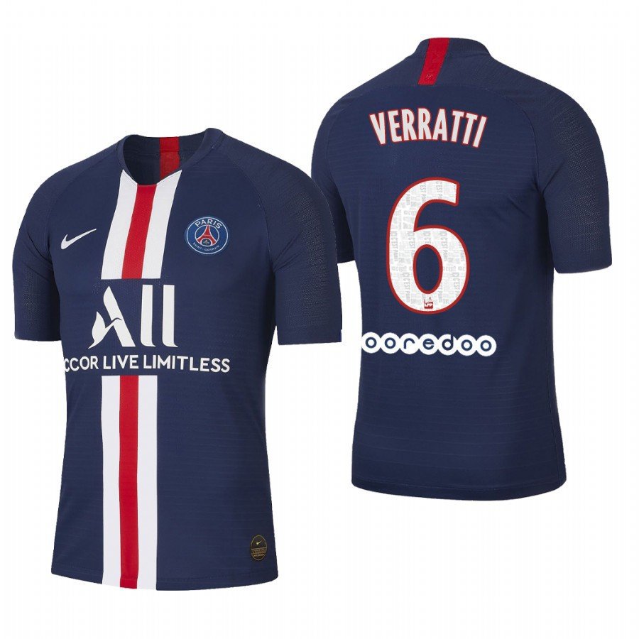 Paris Saint Germain #6 Marco Verratti Home Navy Jersey