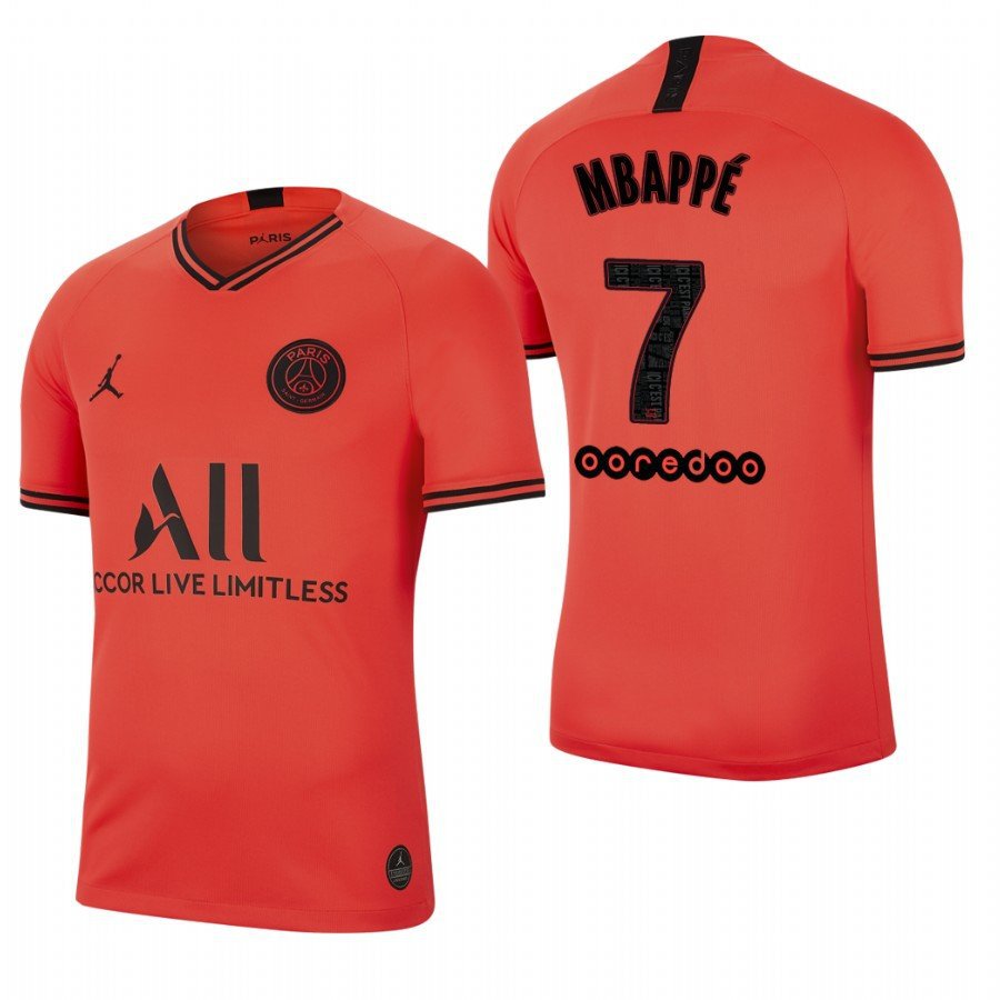 Paris Saint Germain #7 Kylian Mbappe Away Red Jersey