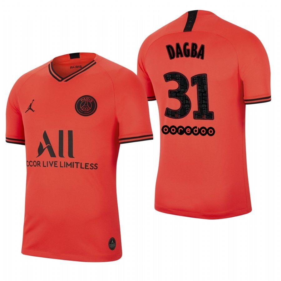 Paris Saint Germain #31 Colin Dagba Away Red Jersey