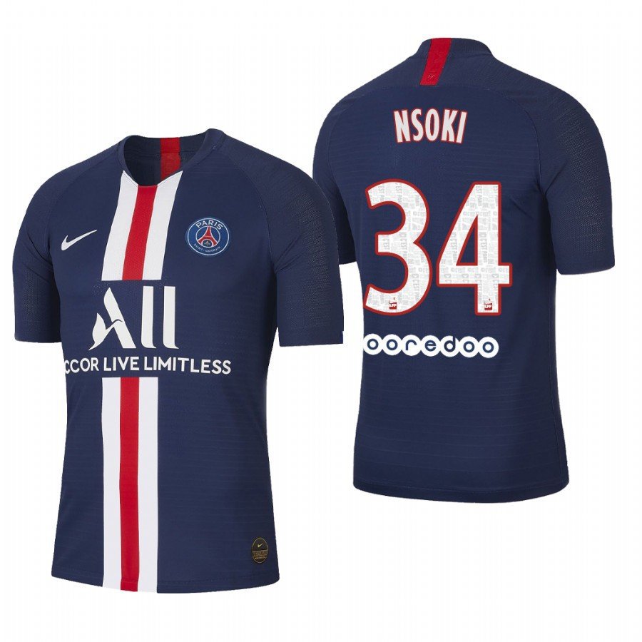Paris Saint Germain #34 Stanley N'Soki Home Navy Jersey