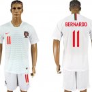 Portugal White Away Bernardo Silva Jersey Shorts Soccer Sets