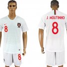 Portugal White Away Joao Moutinho Jersey Shorts Soccer Sets