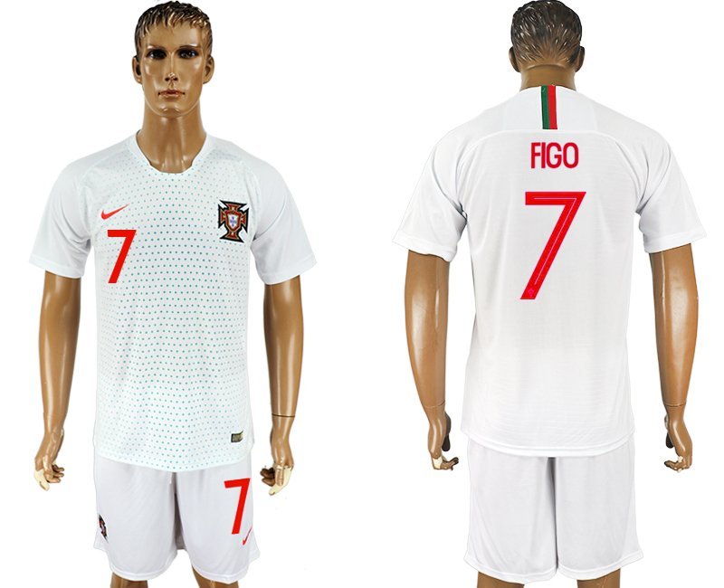 Portugal White Away Lu&Atilde;&shy;s Figo Jersey Shorts Soccer Sets