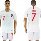 Portugal White Away Luís Figo Jersey Shorts Soccer Sets