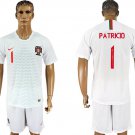 Portugal White Away Rui Patrício Jersey Shorts Soccer Sets