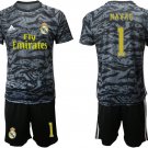 Real Madrid #1 Keylor Navas Black Goalkeeper Jersey Shorts Sets