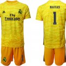 Real Madrid #1 Keylor Navas Yellow Goalkeeper Jersey Shorts Sets