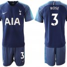 Tottenham Hotspur Danny Rose Navy Blue Away Soccer Jersey Shorts Sets