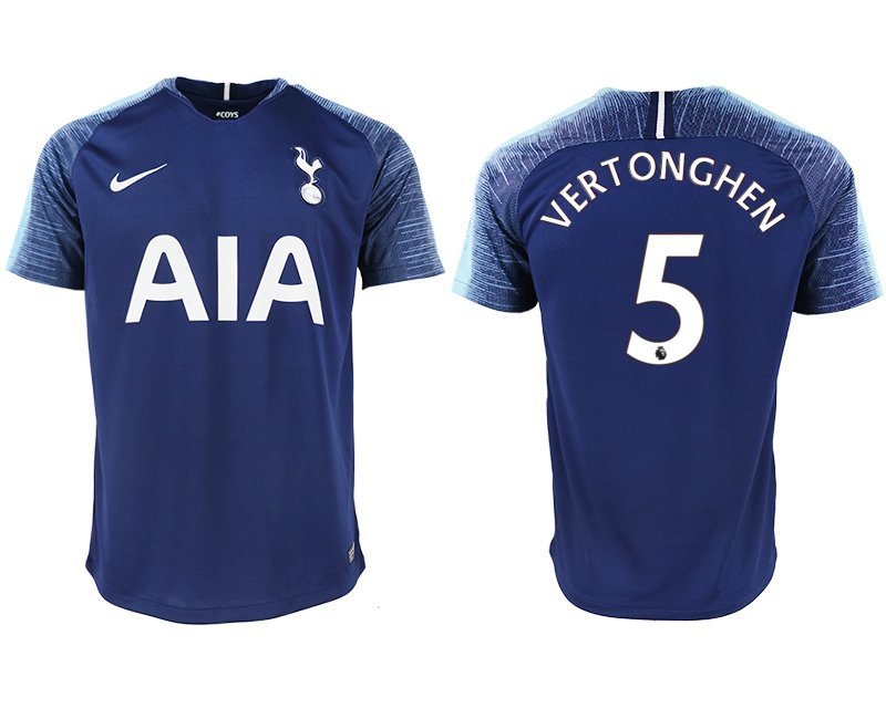 Tottenham Hotspur Jan Vertonghen Navy Blue Away Soccer Jersey
