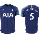 Tottenham Hotspur Jan Vertonghen Navy Blue Away Soccer Jersey