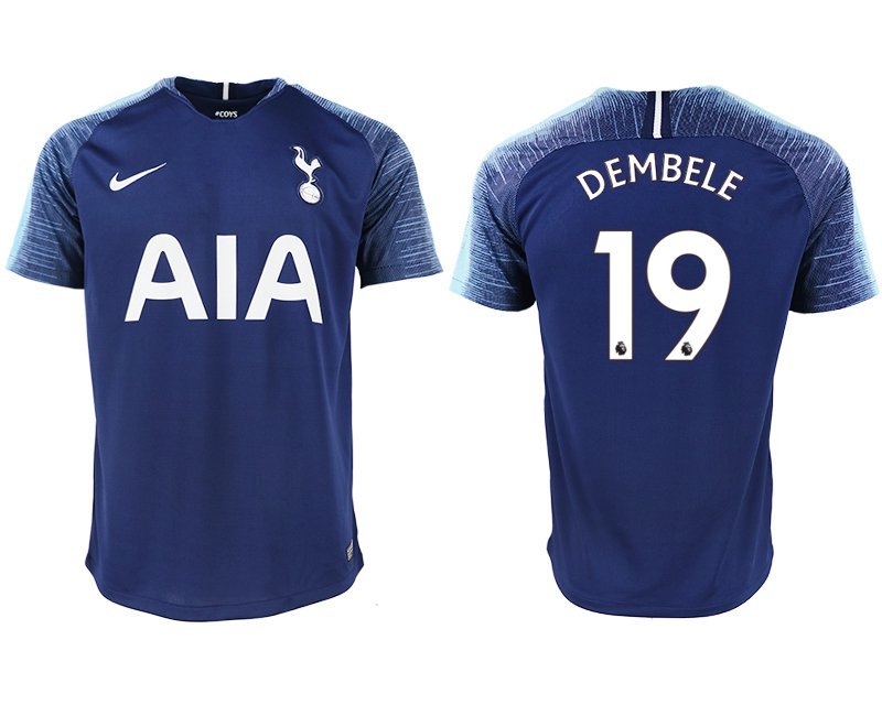 Tottenham Hotspur Mousa Dembele Navy Blue Away Soccer Jersey