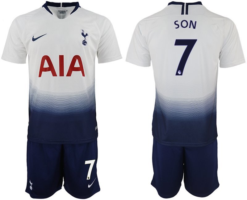 Tottenham Hotspur Son Heung Min White Home Soccer Jersey Shorts Sets