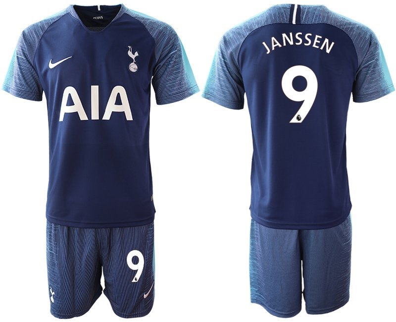 Tottenham Hotspur Vincent Janssen Navy Blue Away Soccer Jersey Shorts Sets
