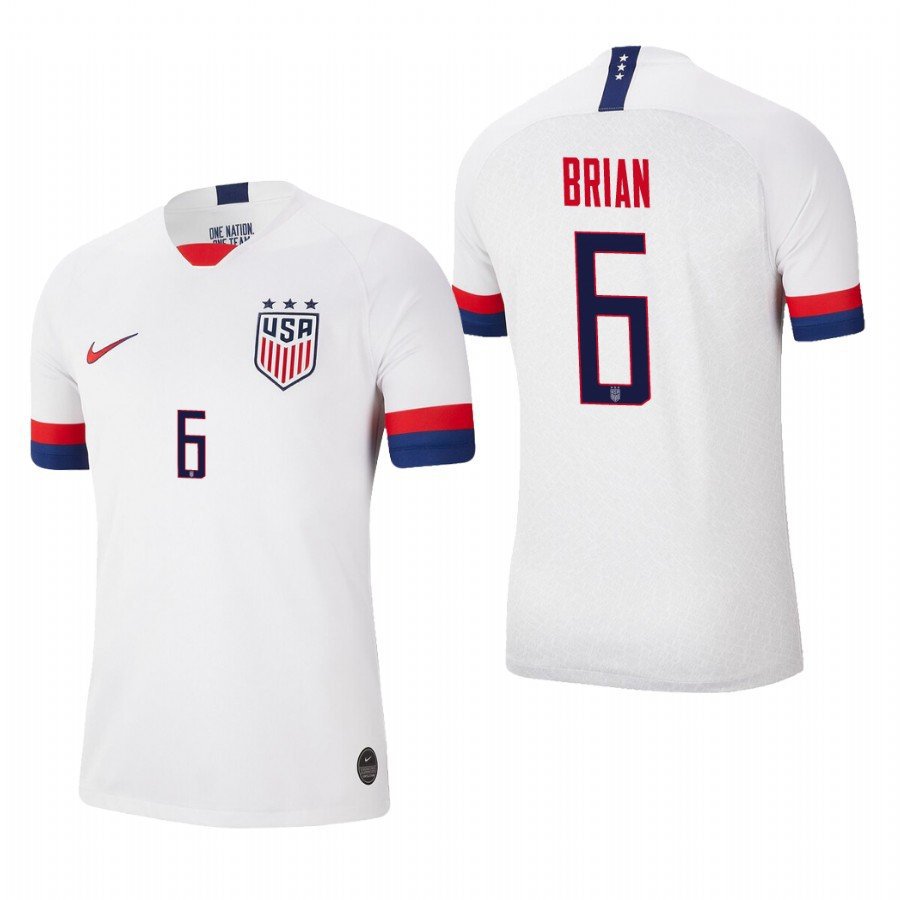 US WNT Home White Morgan BRIAN World Cup Soccer Jersey