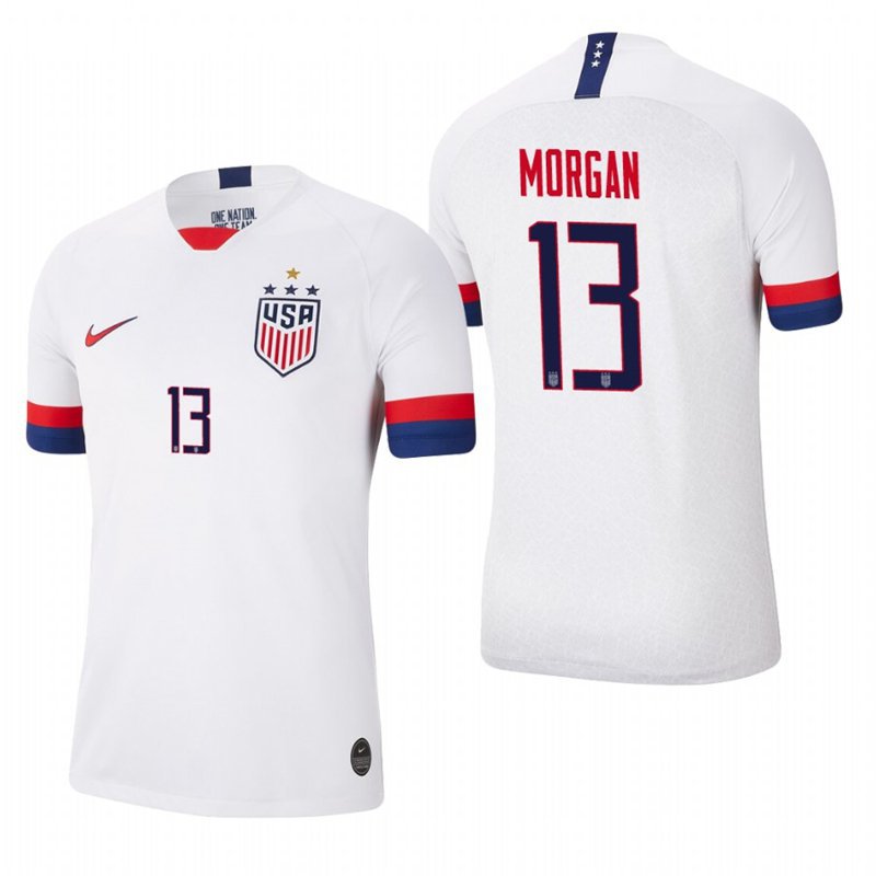 USA 4 STAR World Cup Champions USWNT Alex Morgan White Home Jersey