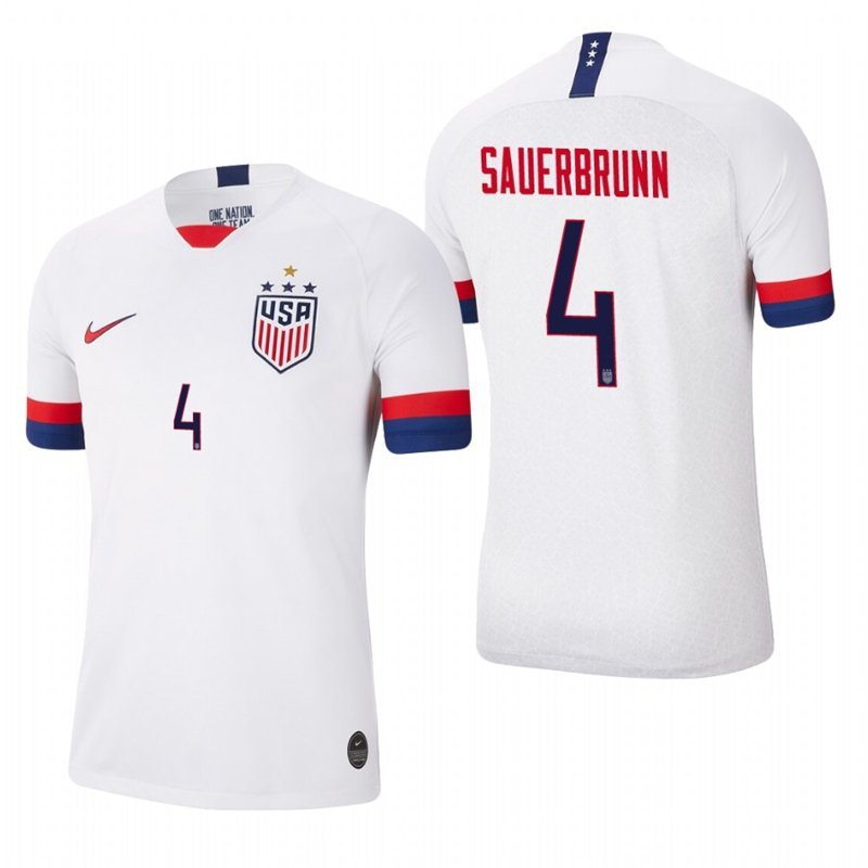 USA 4 STAR World Cup Champions USWNT Becky Sauerbrunn White Home Jersey