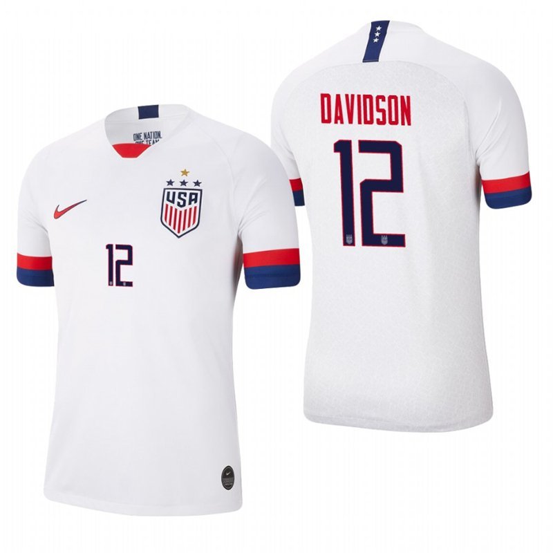 USA 4 STAR World Cup Champions USWNT Tierna Davidson White Home Jersey
