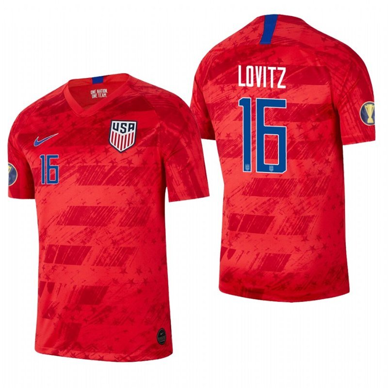 USA CONCACAF Gold Cup USMNT Daniel Lovitz Red Away Jersey