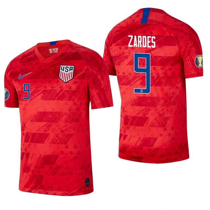 USA CONCACAF Gold Cup USMNT Gyasi Zardes Red Away Jersey