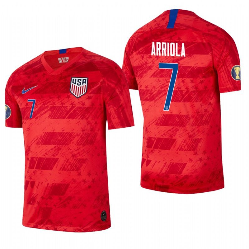 USA CONCACAF Gold Cup USMNT Paul Arriola Red Away Jersey