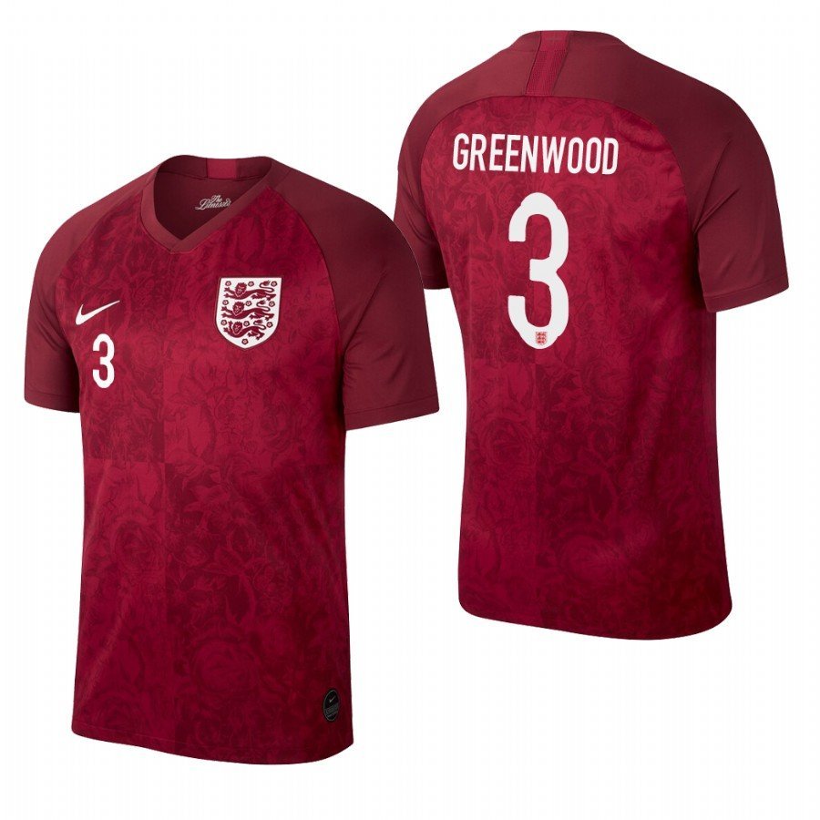 World Cup England Team Away Red Alex Greenwood Jersey