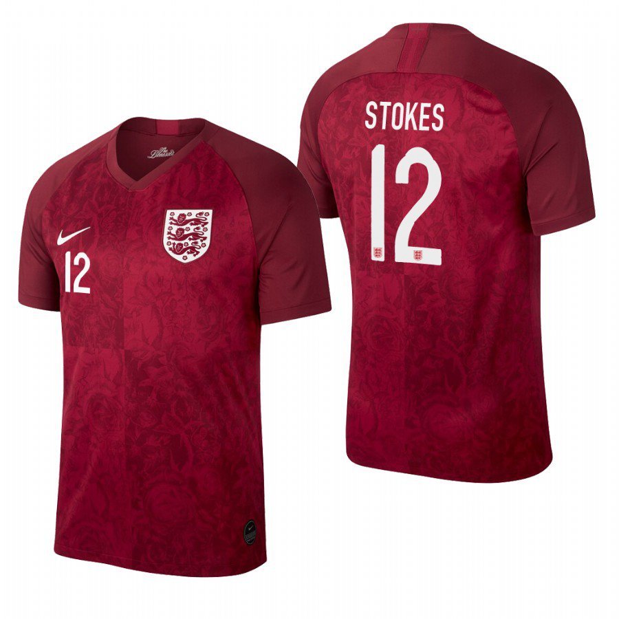 World Cup England Team Away Red Demi Stokes Jersey