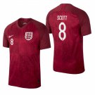 World Cup England Team Away Red Jill Scott Jersey
