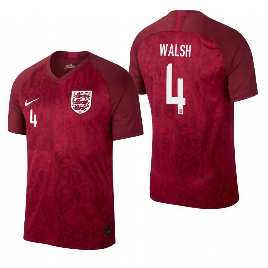 World Cup England Team Away Red Keira Walsh Jersey