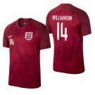 World Cup England Team Away Red Leah Williamson Jersey