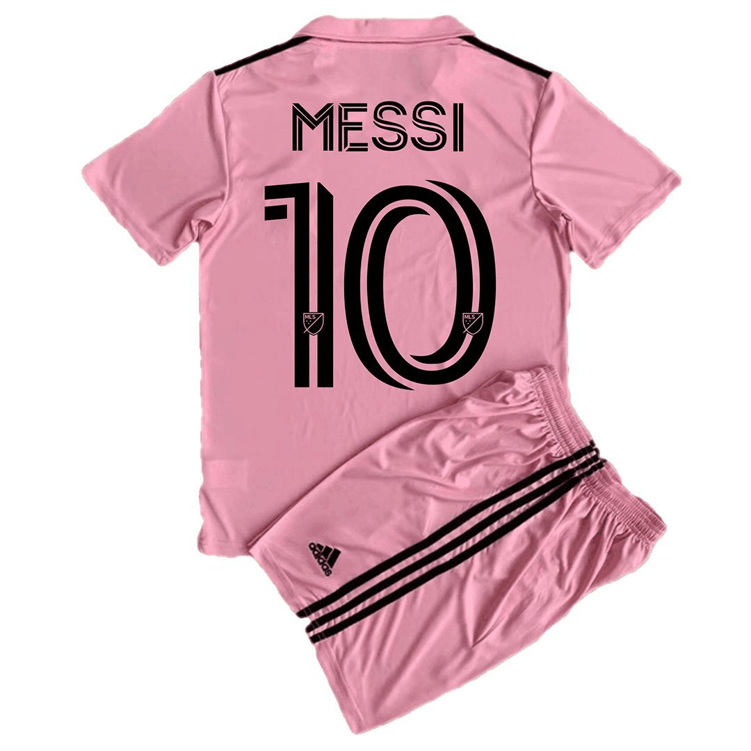 Youth's Inter Miami CF 2022 Leo Messi Pink The Heart Beat Kit Soccer Jersey