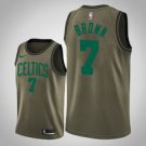 Boston Celtics #7 Jaylen Brown Olive Jersey Camo