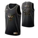 Chicago Bulls #42 Robin Lopez Black Golden  Jersey
