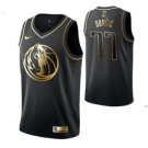 Dallas Mavericks #77 Luka Doncic Black Golden  Jersey