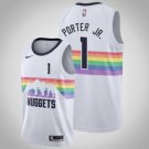Denver Nuggets #1 Michael Porter Jr. White basketball  Jersey City